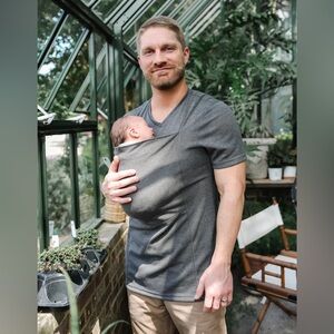 Lalabu dad shirt baby wear infant carrier XL grey NWOT